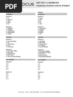 Focus3 2E Unit Test Vocabulary Grammar UoE Unit1 GroupA B ANSWERS