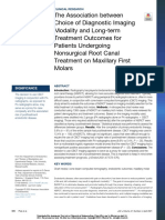 The Association Between Choice of Diagnostic Imaging Modality and Long-Term Treatment Outcomes For Patients Undergoing Nonsurgical Root Canal Treatment On Maxillary First Molars