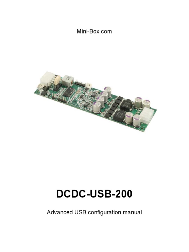 PWR DCDC USB 200 Advanced USB Configuration Manual PDF Usb
