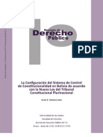 El Control de Constitucionalidad en La Nueva Ley Del Tribunal Constitucional Plurinacional en Bolivia