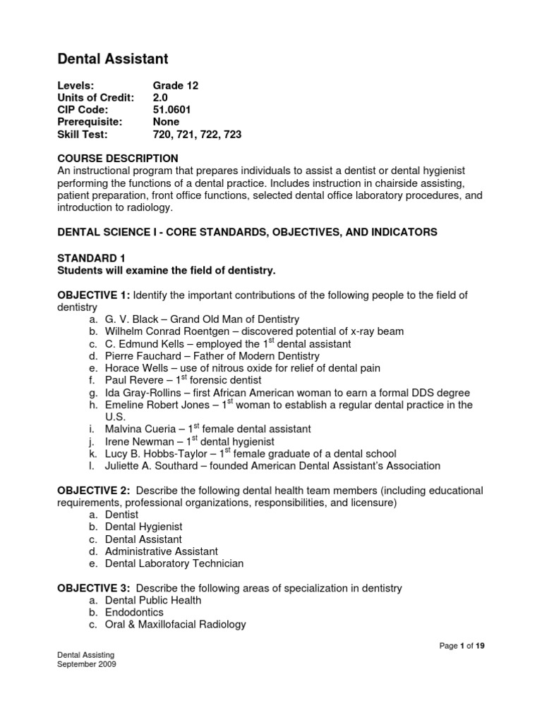 Dental Assistant PDF Oral Hygiene Dentistry