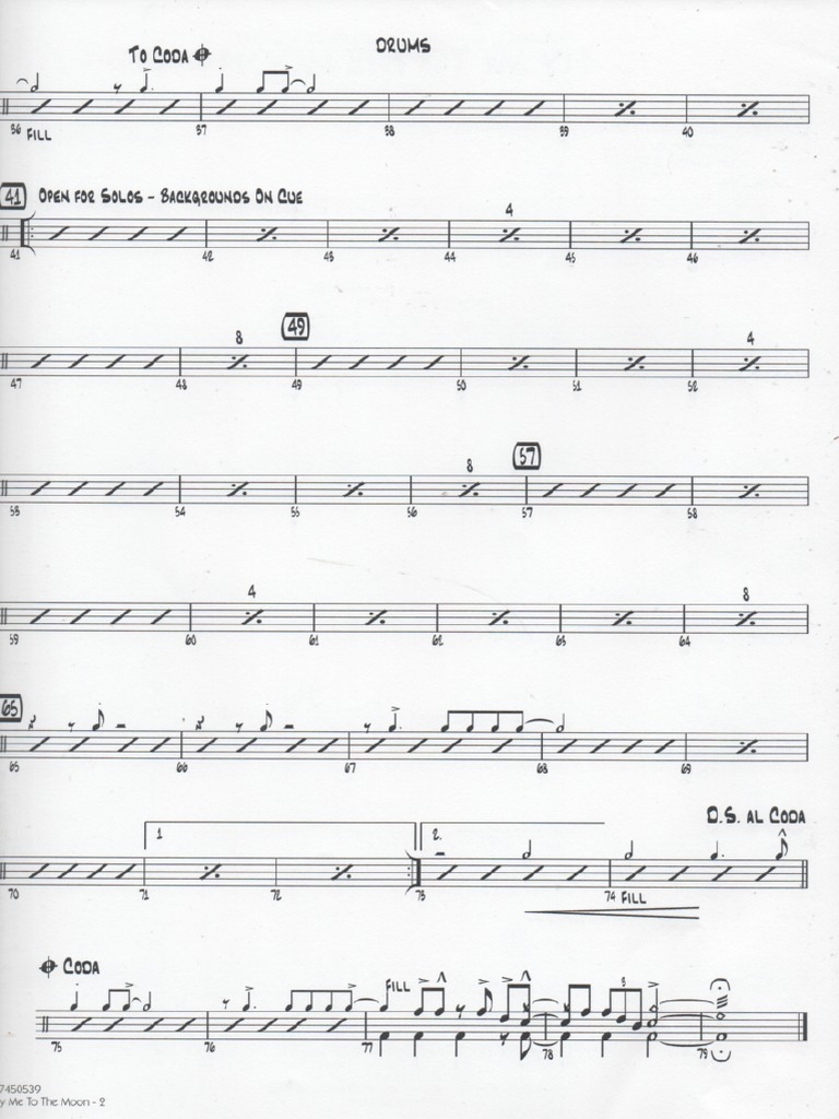 FLY ME TO THE MOON Drums PDF