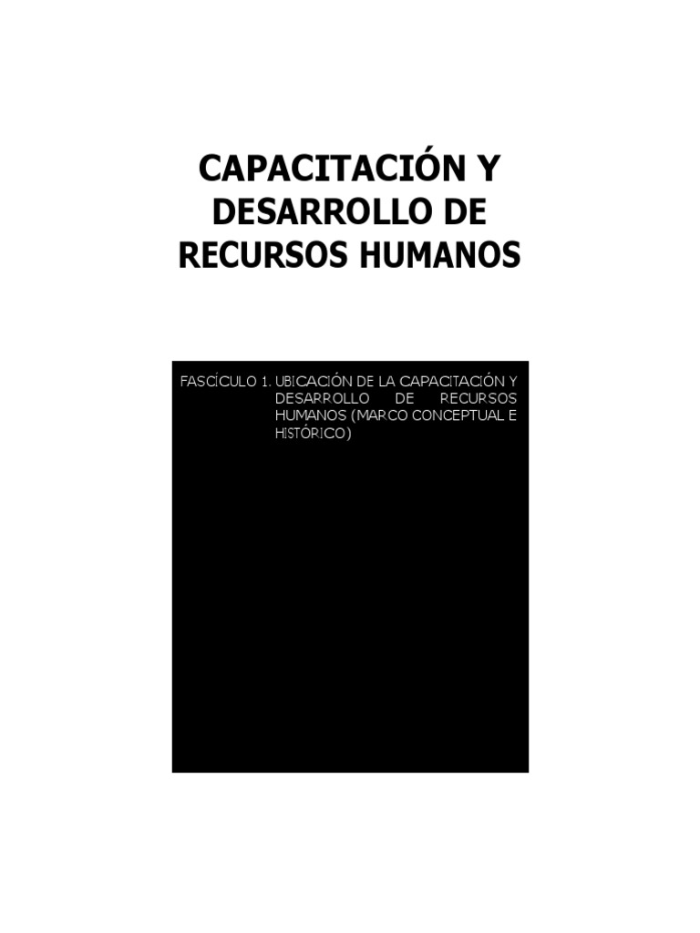 Capacitación y Desarrollo de Recursos Humanos | PDF | Gestión de ...