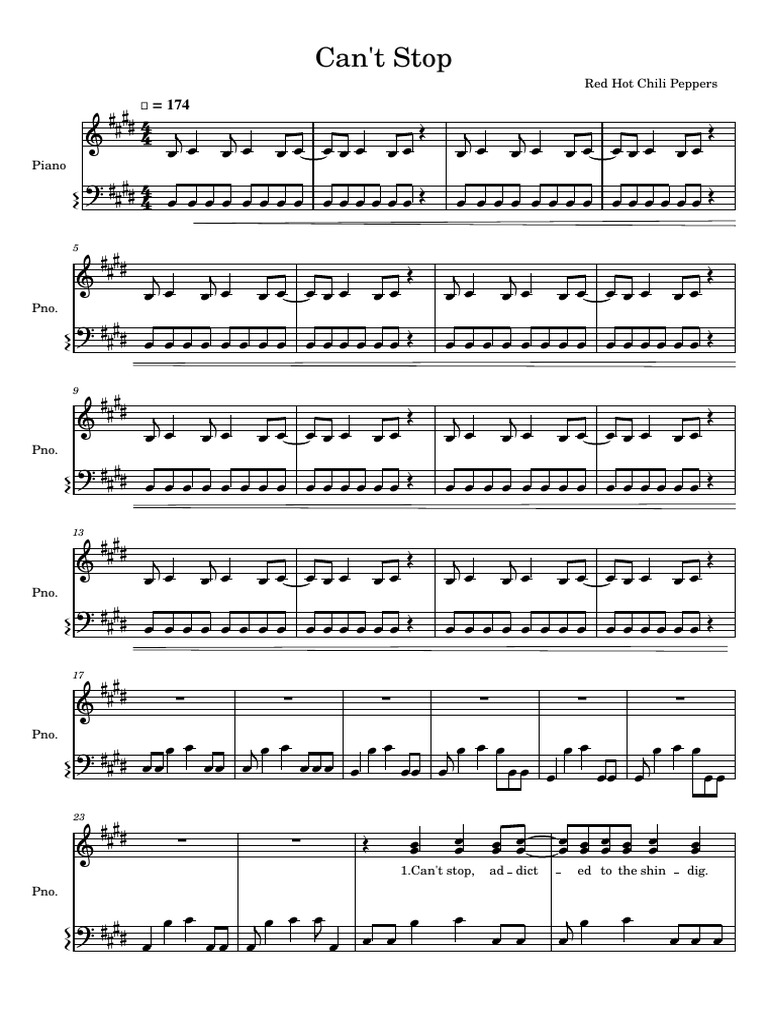 Can't Stop: Red Hot Chili Peppers | Download Free PDF | Songs Written