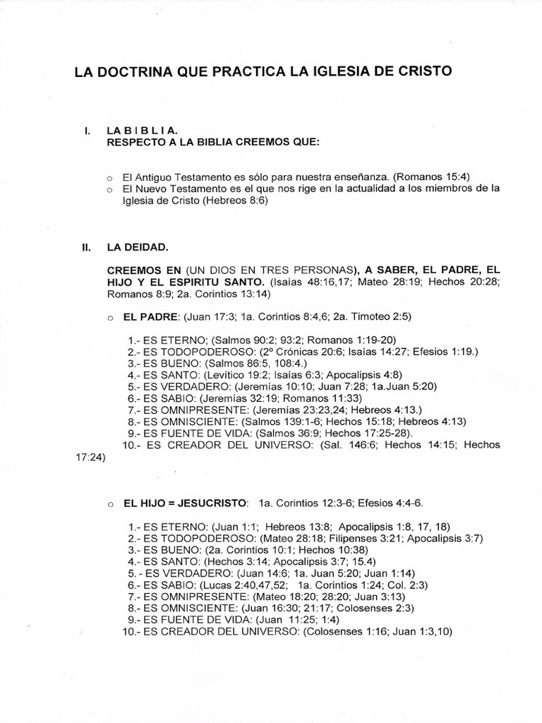 La Doctrina Que Practica La Iglesia de Cristo | PDF