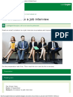 U2 LO An Invitation To A Job Interview Reading - Pre-Intermediate A2 British Counci