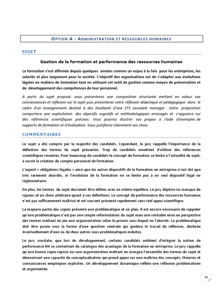 Formation et performance RH en entreprise | PDF | Gestion des ...