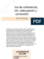 Tema 1. Ejericios de Coherencia, Cohesión, Adecuación