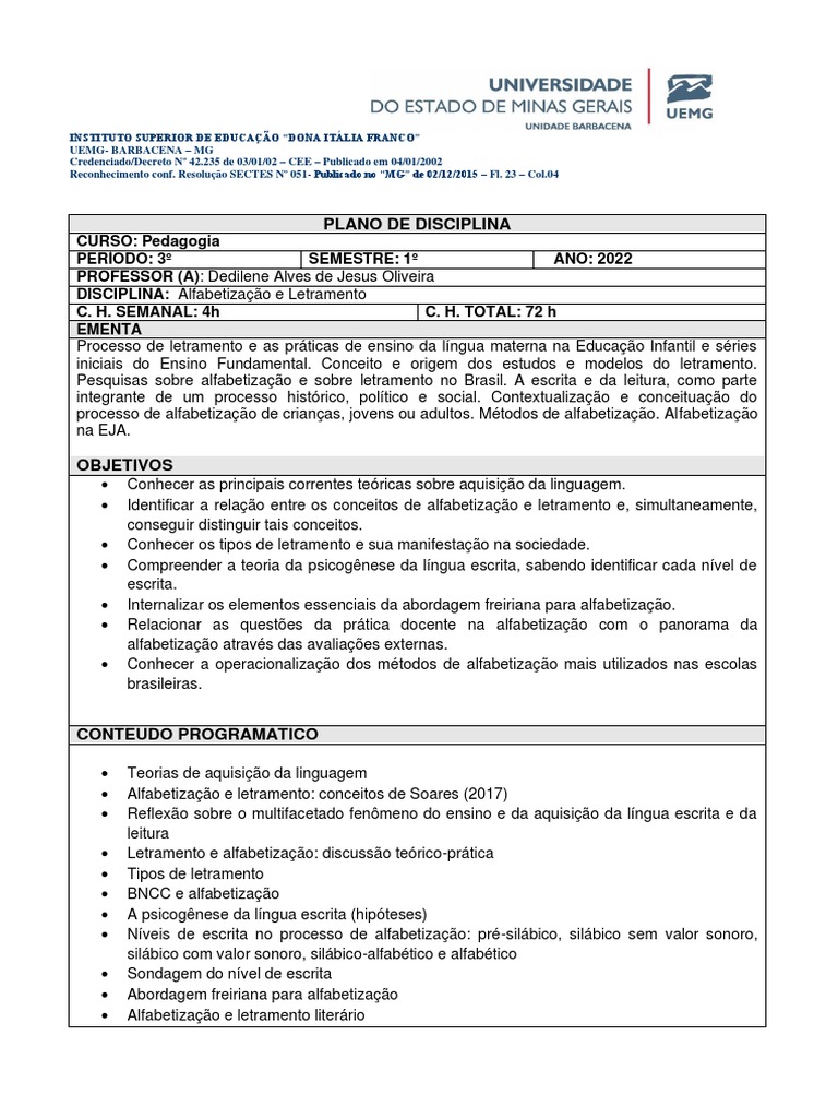 Agenda 07 02 á 11 02 2022 - Alfabetização e Letramento