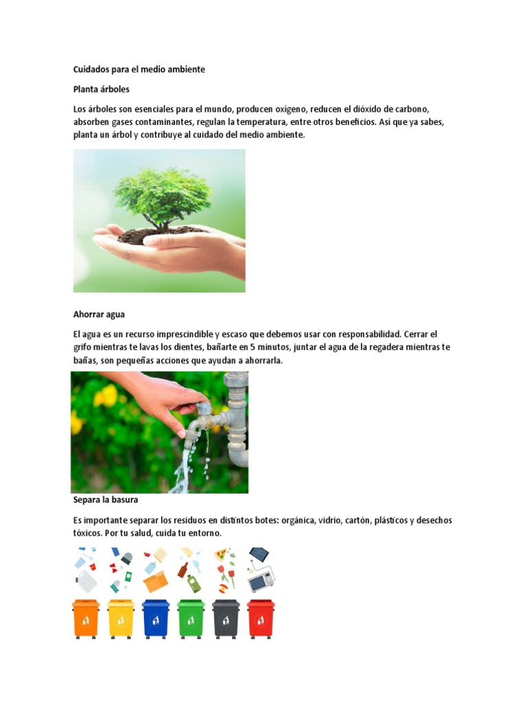 Cuidados para El Medio Ambiente | PDF | Hogar, jardinería y bricolaje ...