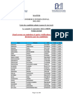 Listes Des Candidats Préselectionnés Commerce International TN 2022-2023