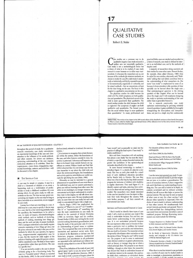Stake - 2005 - Qualitative Case Studies | PDF