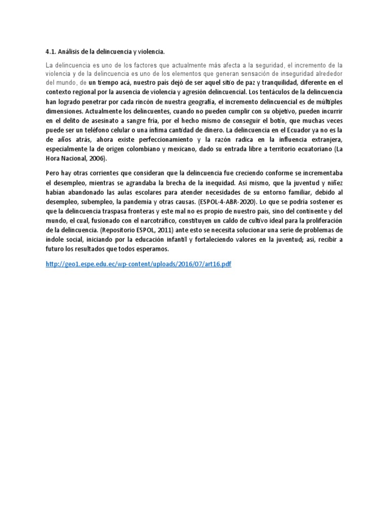 Análisis de la Delincuencia en Ecuador | PDF | Ecuador | Robo