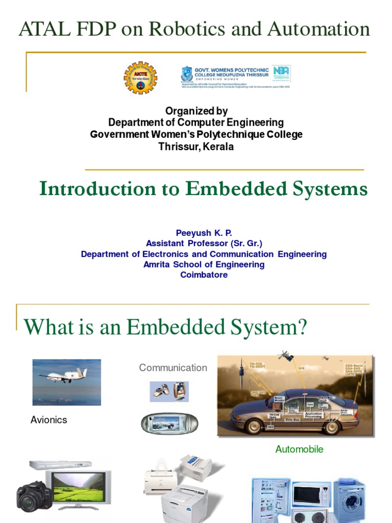 1. Embedded Systems PDF Microcontroller Embedded System
