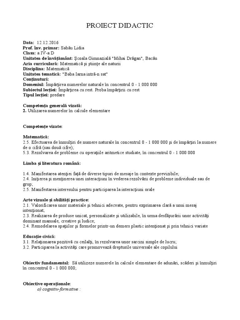 25 Proiect Matematica | PDF