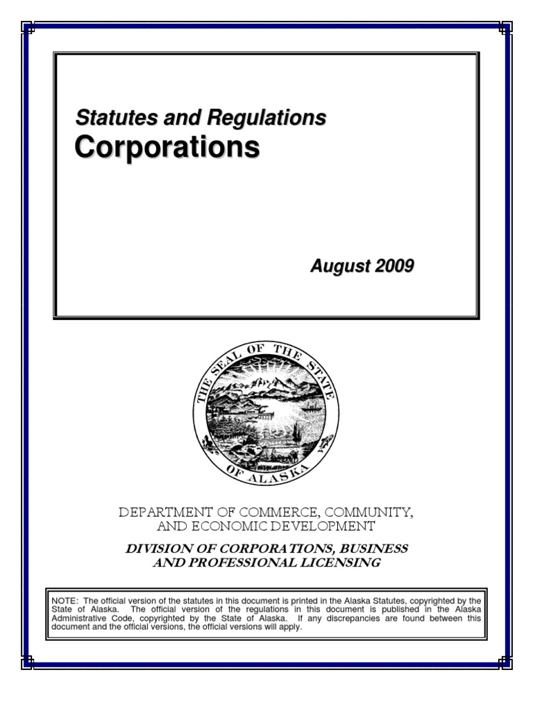 Corporations Statutes and Regulations Corporations Board Of Directors