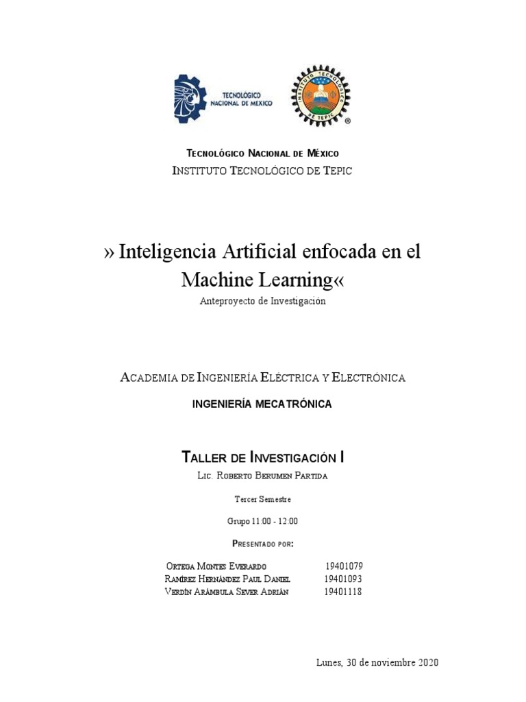 Inteligencia Artificial y Machine Learning | PDF | Aprendizaje ...