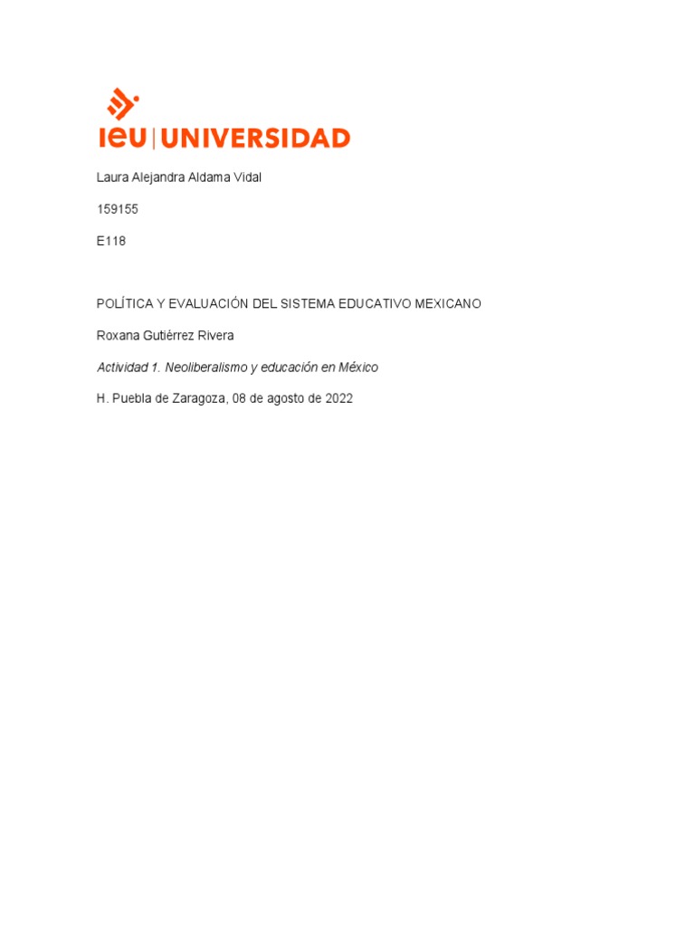 Neoliberalismo y Educación en México | PDF | Verdad | Conocimiento