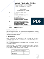 Universidad Pública de El Alto: Informe
