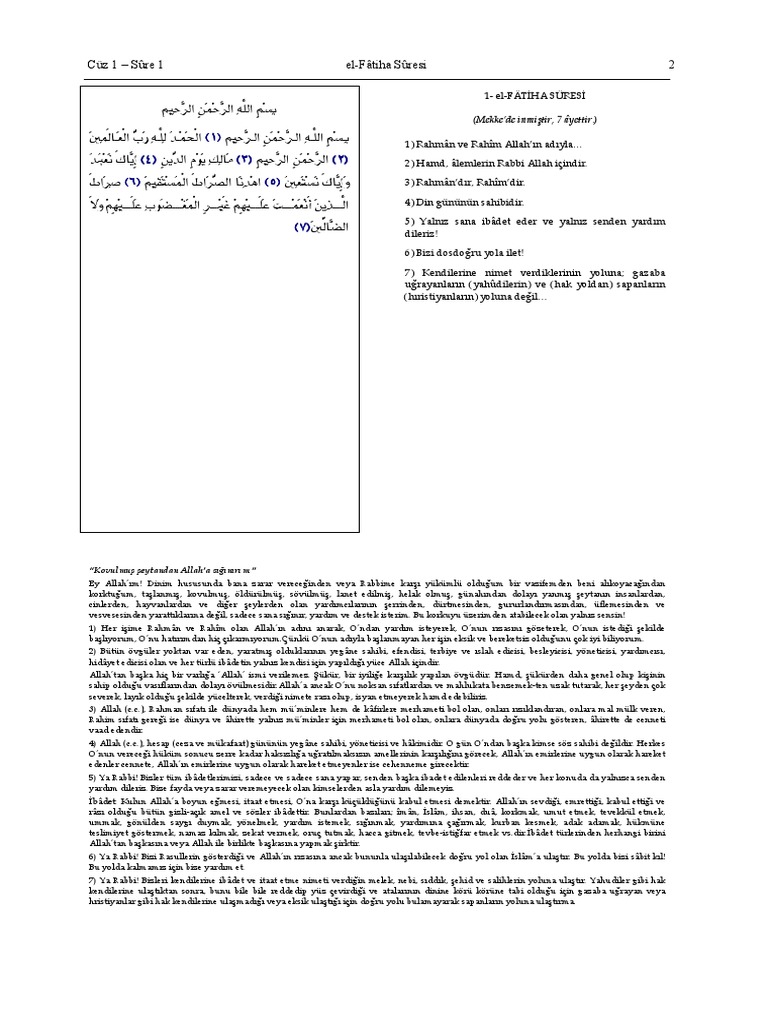 Türkçe Kur'an Tercümesi PDF | PDF