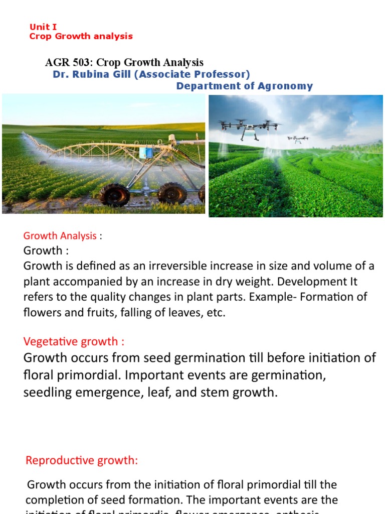 UNIT 1 Growth Analysis PDF Flowers Plants