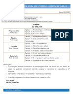 Roteiro de Avaliação 2 Mensal - 1 Série Manhã MATEMÁTICA