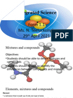 Integrated Science Form 1.1 Elements Mixtures Compounds