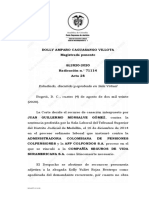 Juan Guillermo Monsalve Sentencia CSJ SL2820-2020 Ineficacia Traslado Con Renta Vitalicia