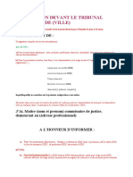 Assignation Devant TJ (Avec Et Sans Representation Obligatoire + Avec Et Sans O de Conciliation Prealable)