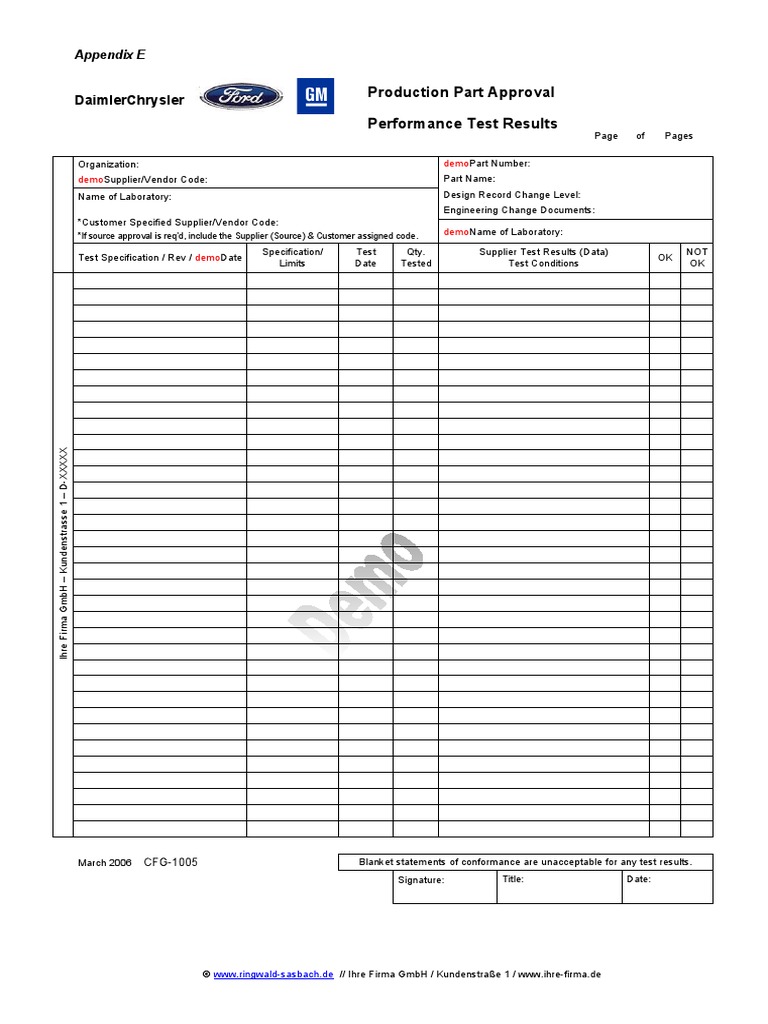 Production Part Approval Test Results | PDF | Computing | Software ...
