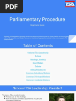 Parliamentary Procedure Basics Tsa