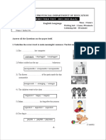 2021 Grade 09 English Language 3rd Term Test Paper Southern Province