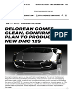 Speed Society Delorean Comes Clean, Confirms Plan To Produce New DMC 12s