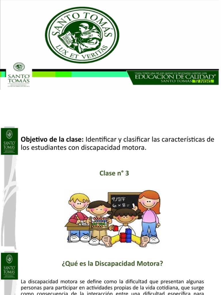 Características de la Discapacidad Motora | PDF | Medicina CLINICA ...