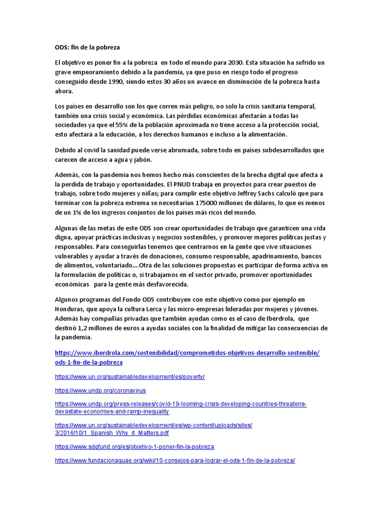 Fin de la Pobreza: Desafíos y Soluciones | PDF | Pobreza | Pobreza e ...
