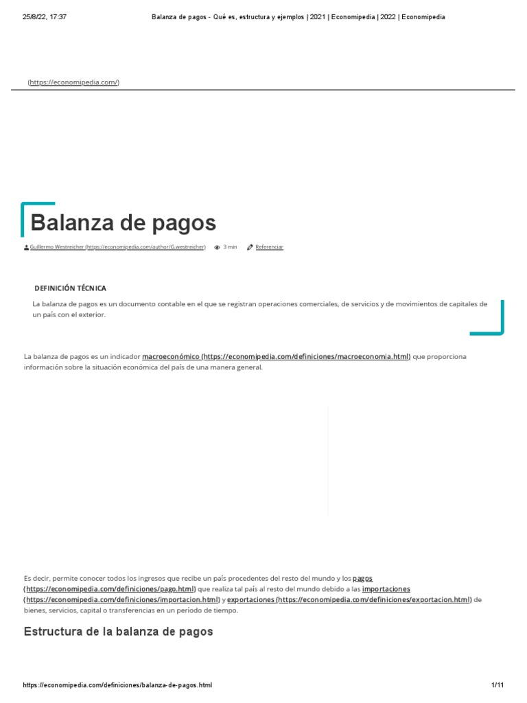 Balanza de Pagos - Qué Es, Estructura y Ejemplos - 2021 - Economipedia ...