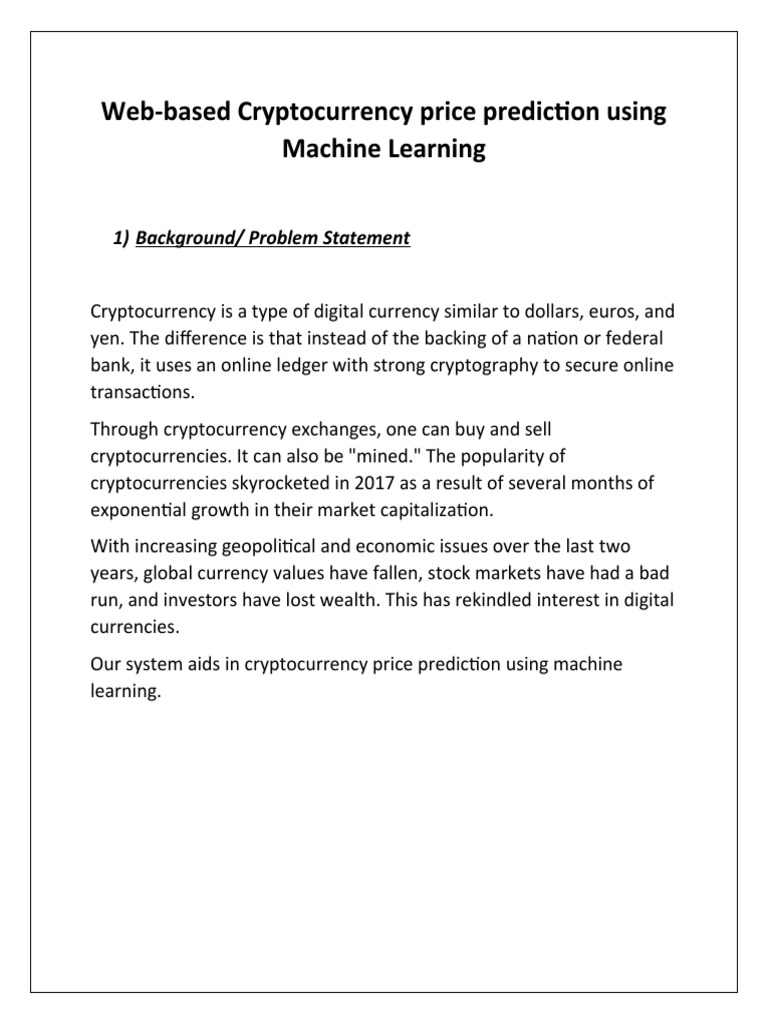 Crypto Price Prediction via ML | PDF | Cryptocurrency | Bitcoin