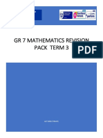 Maths Take Home Pack Gr.7 T3 W6