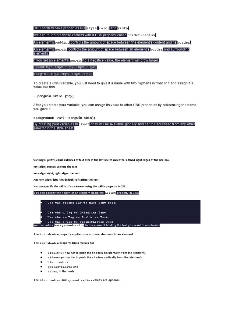 CSS Properties | PDF | Software Development | Design