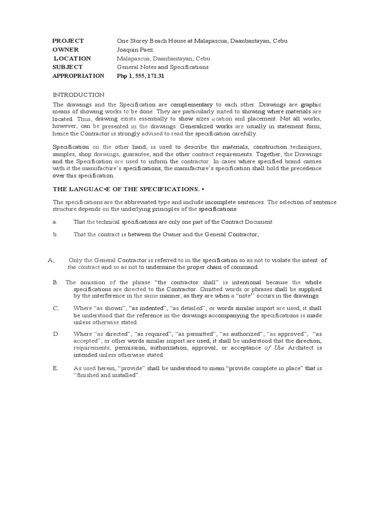 BUILDING SPECIFICATIONS PDF FREE DOWNLOAD visual data 5