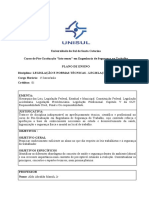 PlanoDeEnsino Legislação e Normas Técnicas-Legislação 2016