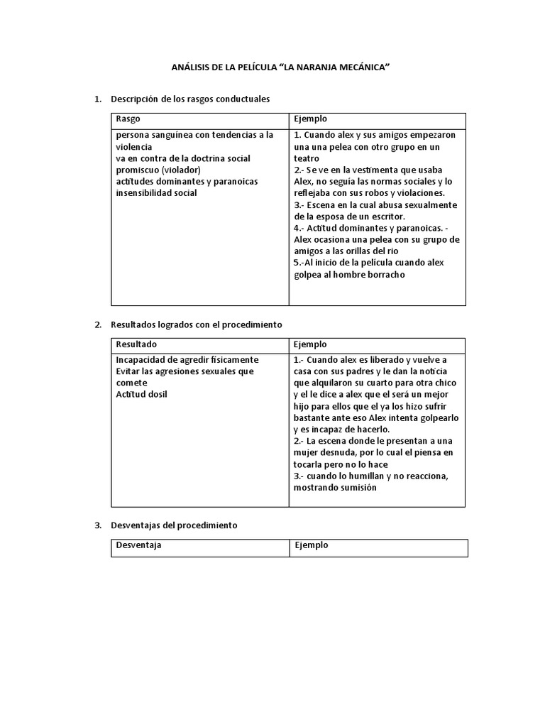 La Naranja Mecanica - FORMATO DE ANÁLISIS | PDF | Violación, image size:768x1024