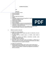 Informe psicológico completo con datos, evaluación e interpretación