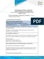 Guía de actividades y rúbrica de evaluación - Tarea 1 - Pretarea Realizar resumen