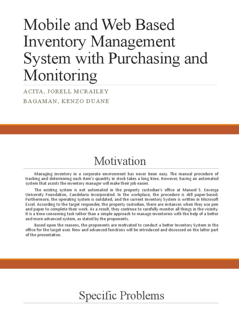 Mobile and Web Based Inventory Management System With | PDF | User ...