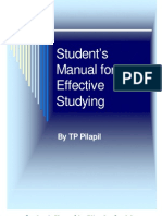 Student's Manual For Effective Studying: by TP Pilapil