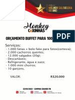 Orçamento Monkey Coxinhas BUFFET