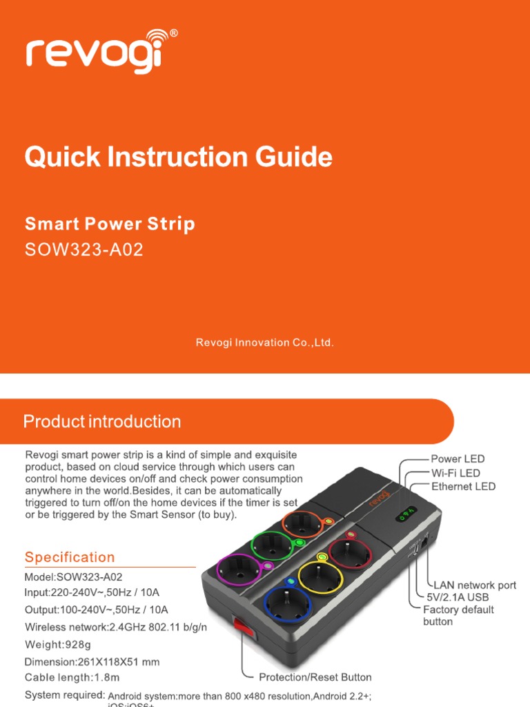 Revogi Smart Power Strip Manual ENG PDF