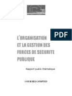 ● Cour des comptes - L'organisation et la gestion des forces de sécurité publique – juillet 2011