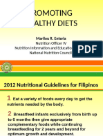 Promoting Healthy Diets with the 2012 Nutritional Guidelines for Filipinos